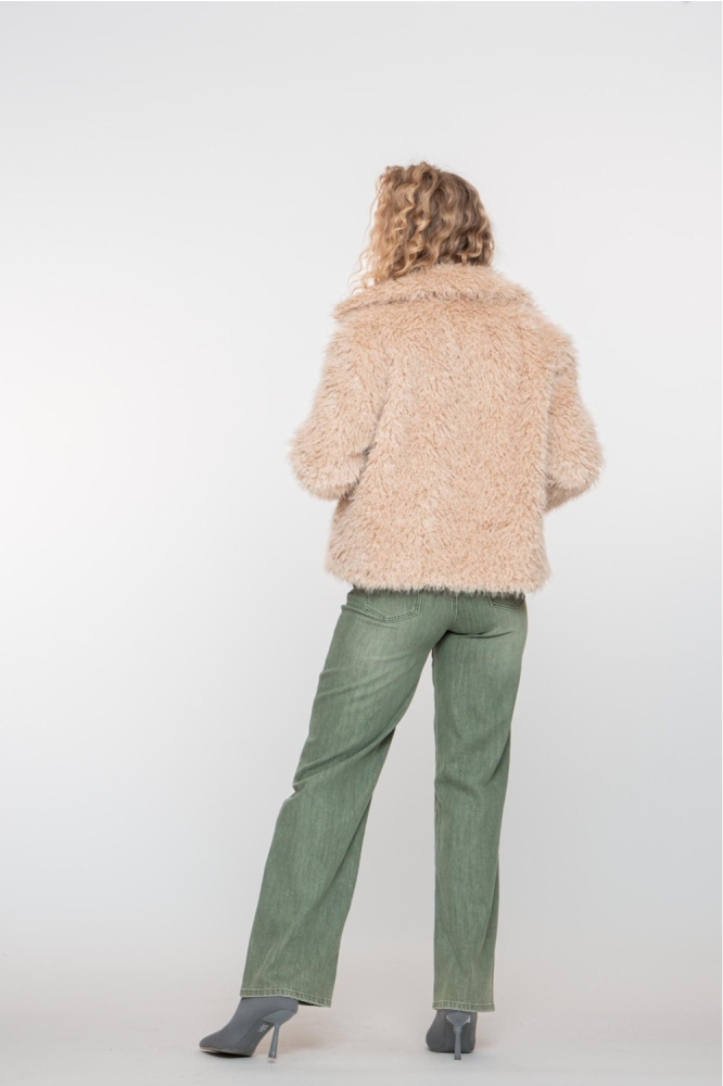 SHORT HAIRY JACKET 58563 19 721 Light Sand